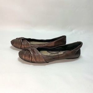 Born Womens Metallic Brown Leather Shoes Ballet Flats Casual Comfort Slip-On 8